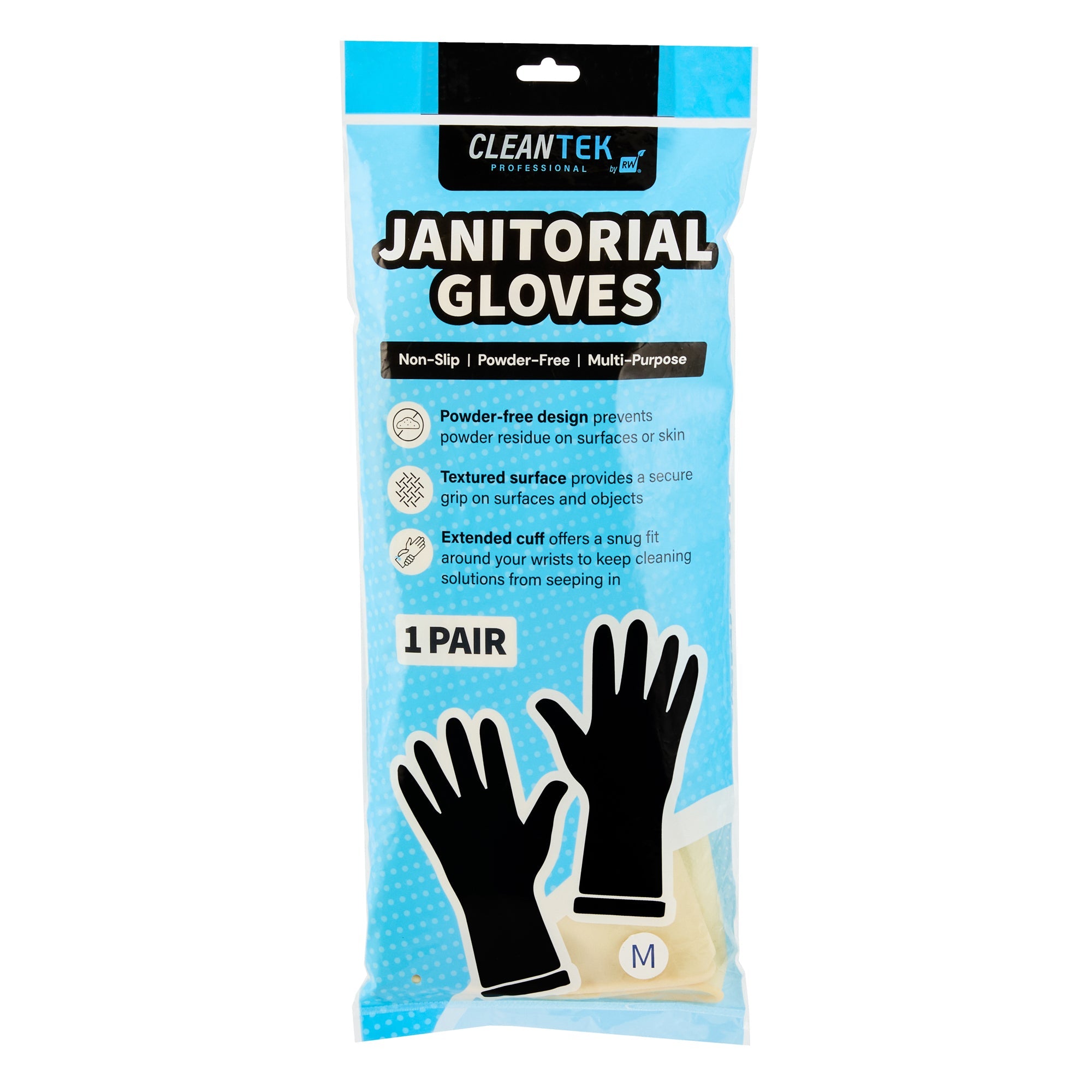 Clean Tek Professional Yellow Medium Latex Gloves - 22 mil - 13" x 4 1/4" - Pair - 1 count box