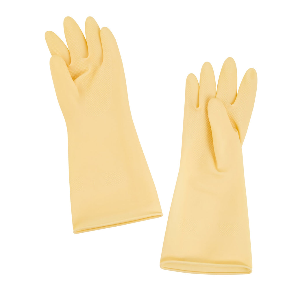 Clean Tek Professional Yellow Medium Latex Gloves - 22 mil - 13" x 4 1/4" - Pair - 1 count box