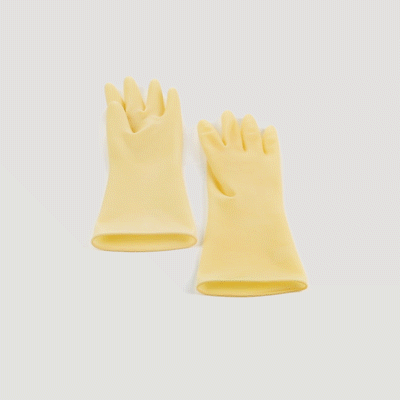 Clean Tek Professional Yellow Medium Latex Gloves - 22 mil - 13" x 4 1/4" - Pair - 10 count box