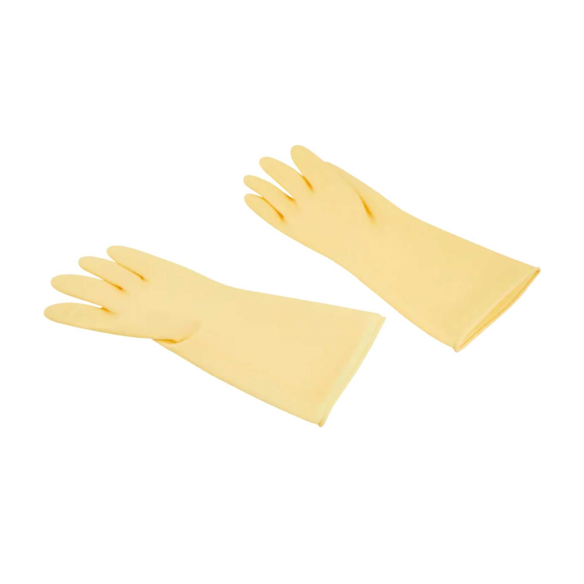 Clean Tek Professional Yellow Large Latex Gloves - 22 mil - 13" x 4 1/2" - Pair - 1 count box