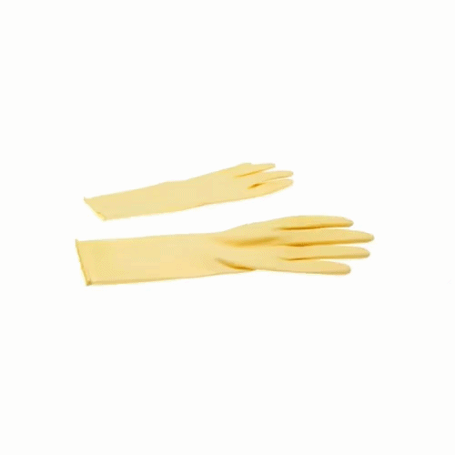 Clean Tek Professional Yellow Large Latex Gloves - 22 mil - 13" x 4 1/2" - Pair - 1 count box