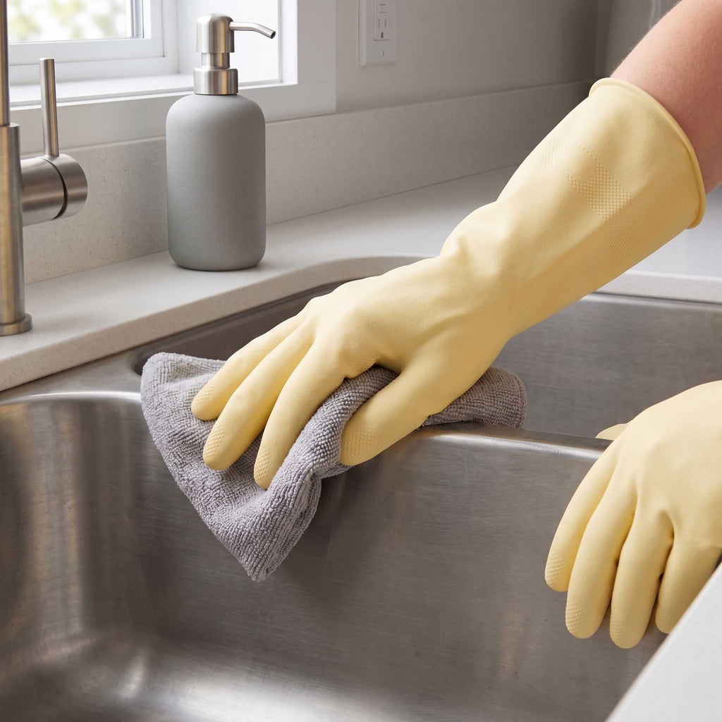 Clean Tek Professional Yellow Large Latex Gloves - 22 mil - 13" x 4 1/2" - Pair - 1 count box