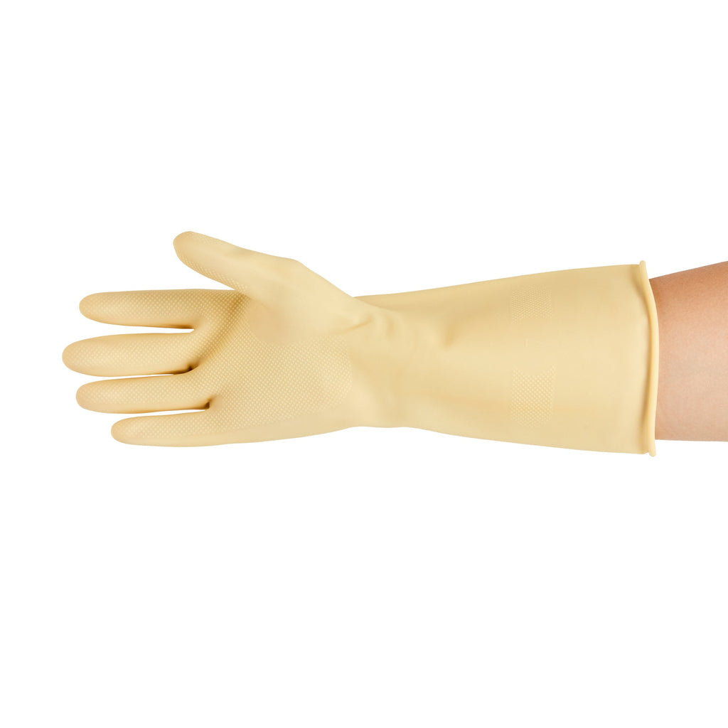 Clean Tek Professional Yellow Extra Large Latex Gloves - 22 mil - 13" x 5 1/4" - Pair - 1 count box