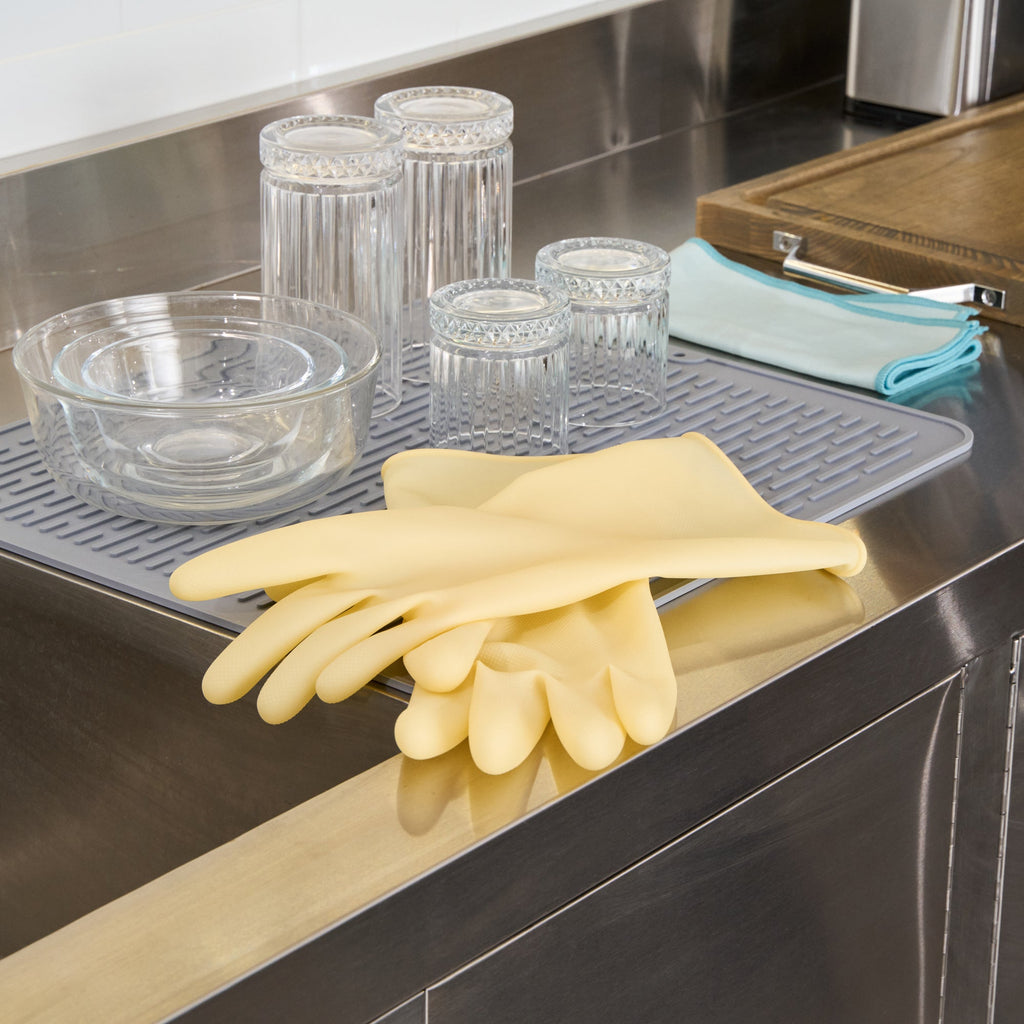 Clean Tek Professional Yellow Extra Large Latex Gloves - 22 mil - 13" x 5 1/4" - Pair - 1 count box