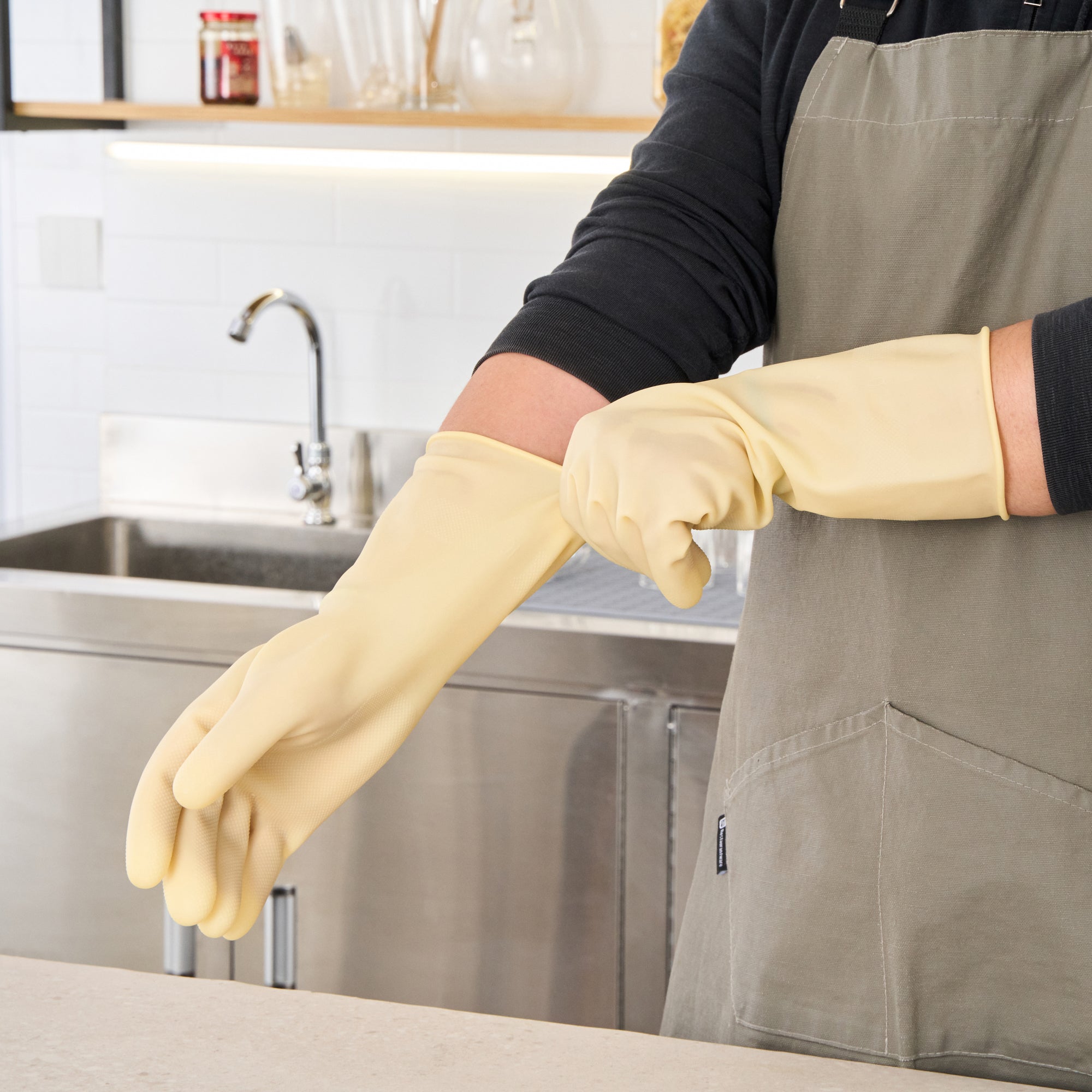 Clean Tek Professional Yellow Extra Large Latex Gloves - 22 mil - 13" x 5 1/4" - Pair - 1 count box