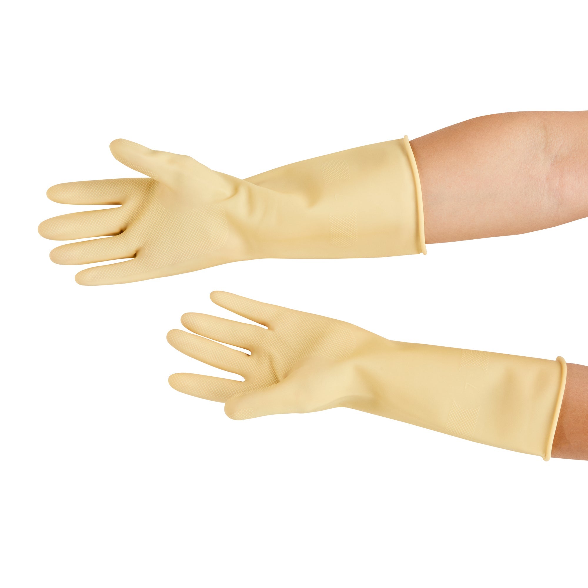 Clean Tek Professional Yellow Extra Large Latex Gloves - 22 mil - 13" x 5 1/4" - Pair - 10 count box