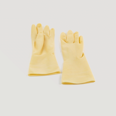 Clean Tek Professional Yellow Extra Large Latex Gloves - 22 mil - 13" x 5 1/4" - Pair - 10 count box