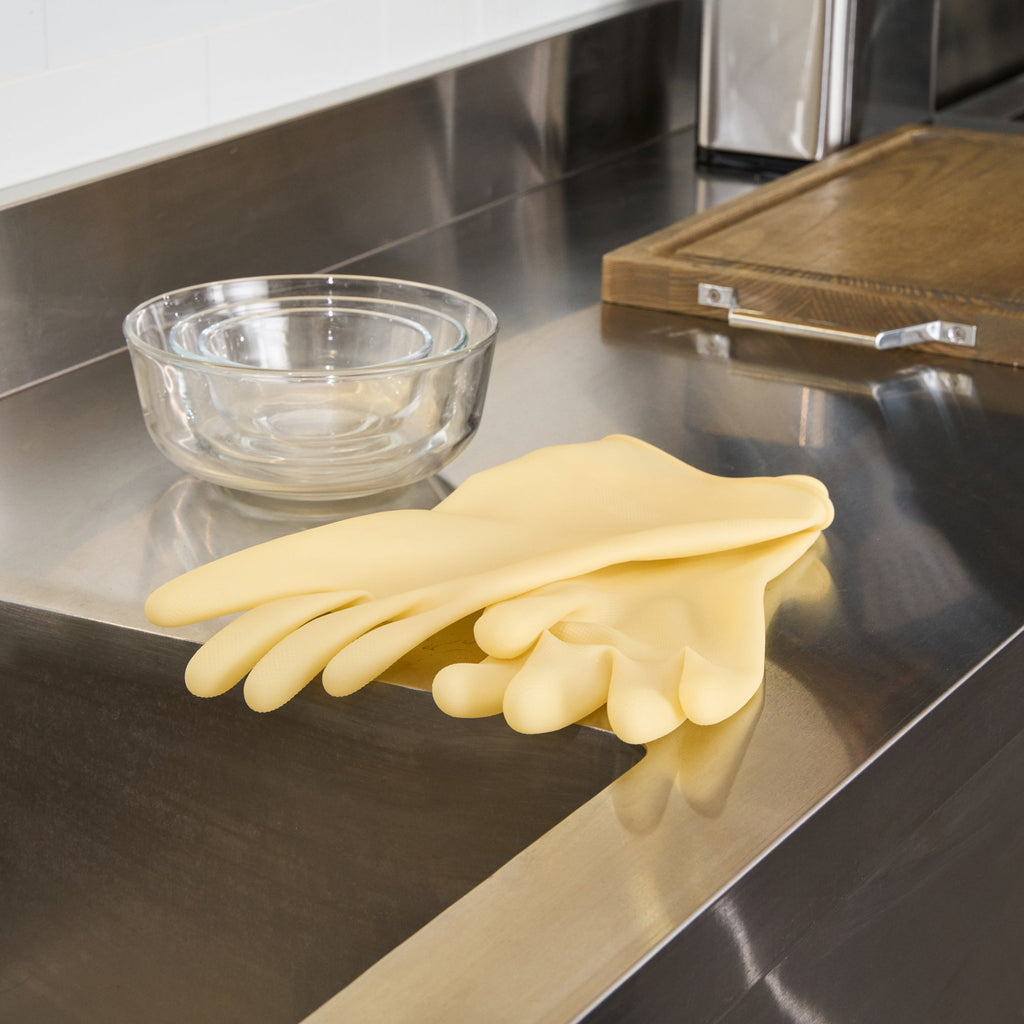 Clean Tek Professional Yellow Extra Large Latex Gloves - 22 mil - 13" x 5 1/4" - Pair - 10 count box