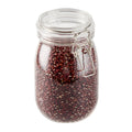 Met Lux 39 oz Round Clear Plastic Storage Jar - with Hinged Lid - 4 1/4" x 4 1/4" x 7" - 20 count box