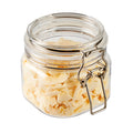 Met Lux 14 oz Square Clear Plastic Storage Jar - with Hinged Lid - 3 3/4" x 3 3/4" x 3 3/4" - 2 count box