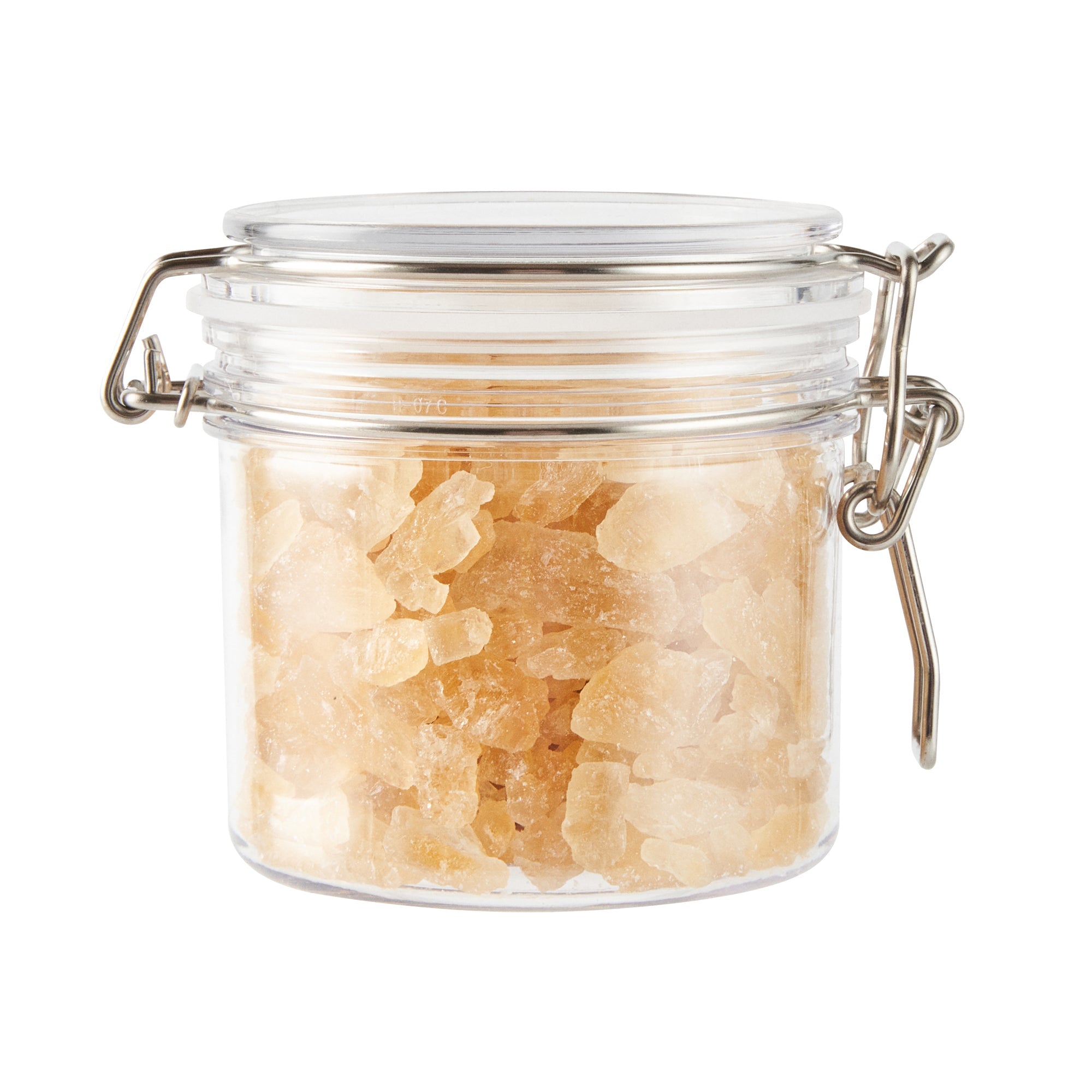 Met Lux 12 oz Round Clear Plastic Storage Jar - with Hinged Lid - 3 1/2" x 3 1/2" x 3 1/2" - 2 count box