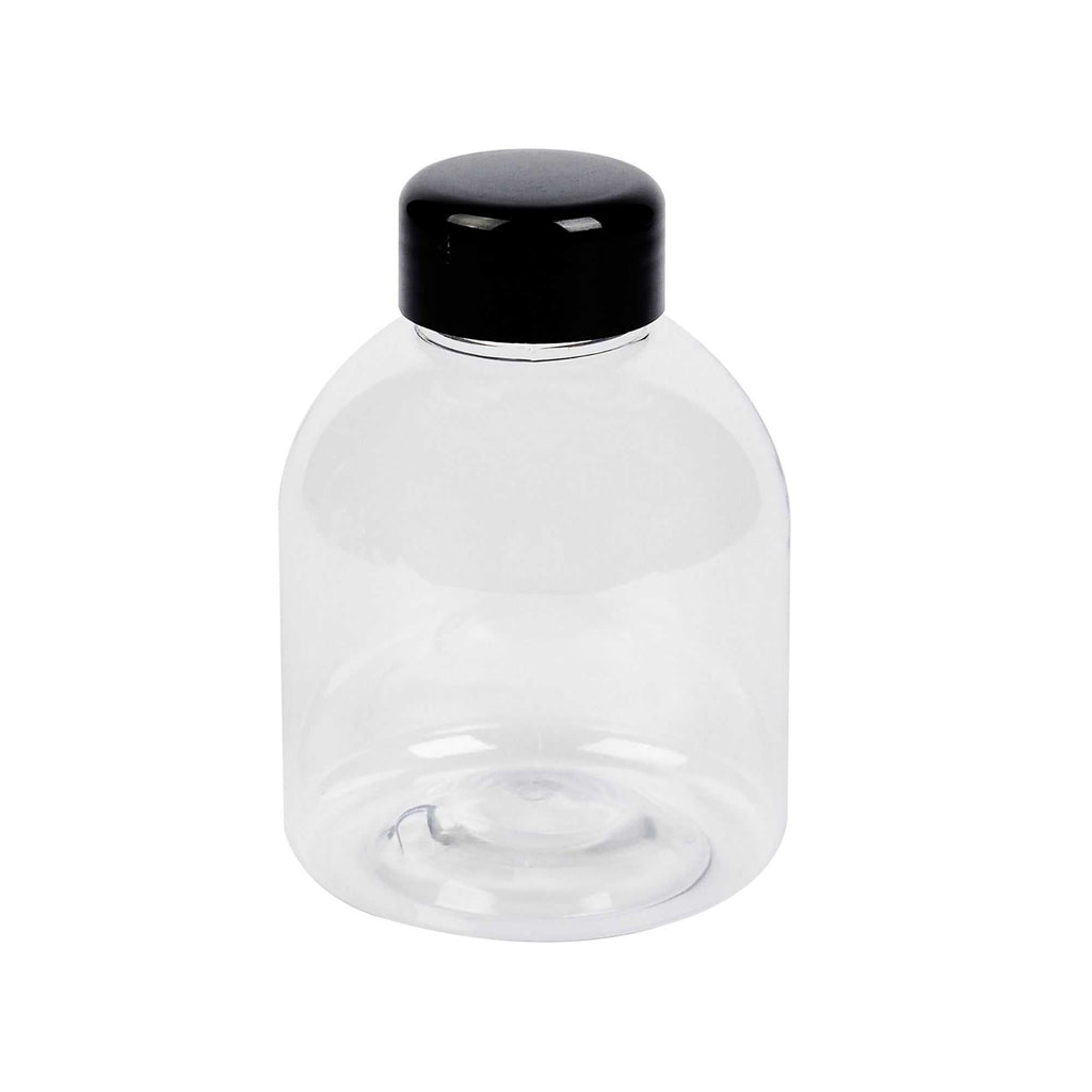Bottle Tek 14 oz Round Clear PET Juice Bottle - with Cap - 3" x 3" x 4 1/2" - 100 count box