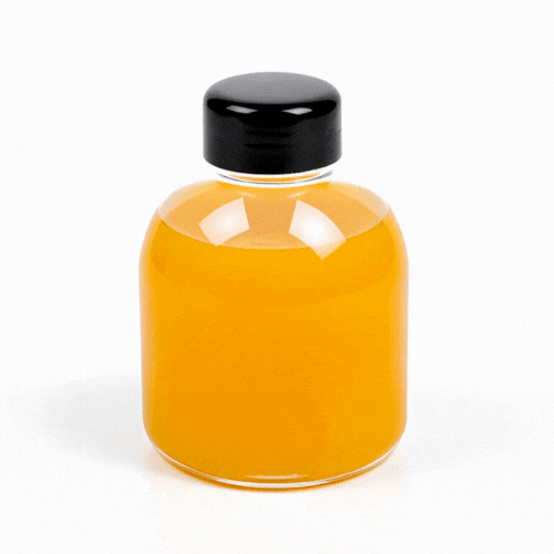 Bottle Tek 14 oz Round Clear PET Juice Bottle - with Cap - 3" x 3" x 4 1/2" - 100 count box