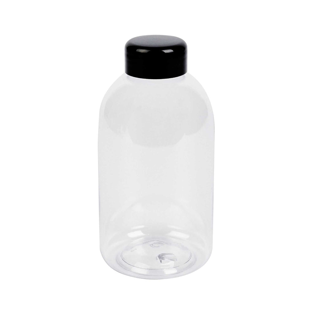 Bottle Tek 20 oz Round Clear PET Juice Bottle - with Cap - 3 " x 3" x 6 1/4" - 100 count box"