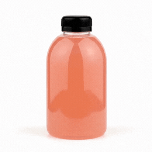 Bottle Tek 20 oz Round Clear PET Juice Bottle - with Cap - 3 " x 3" x 6 1/4" - 100 count box"