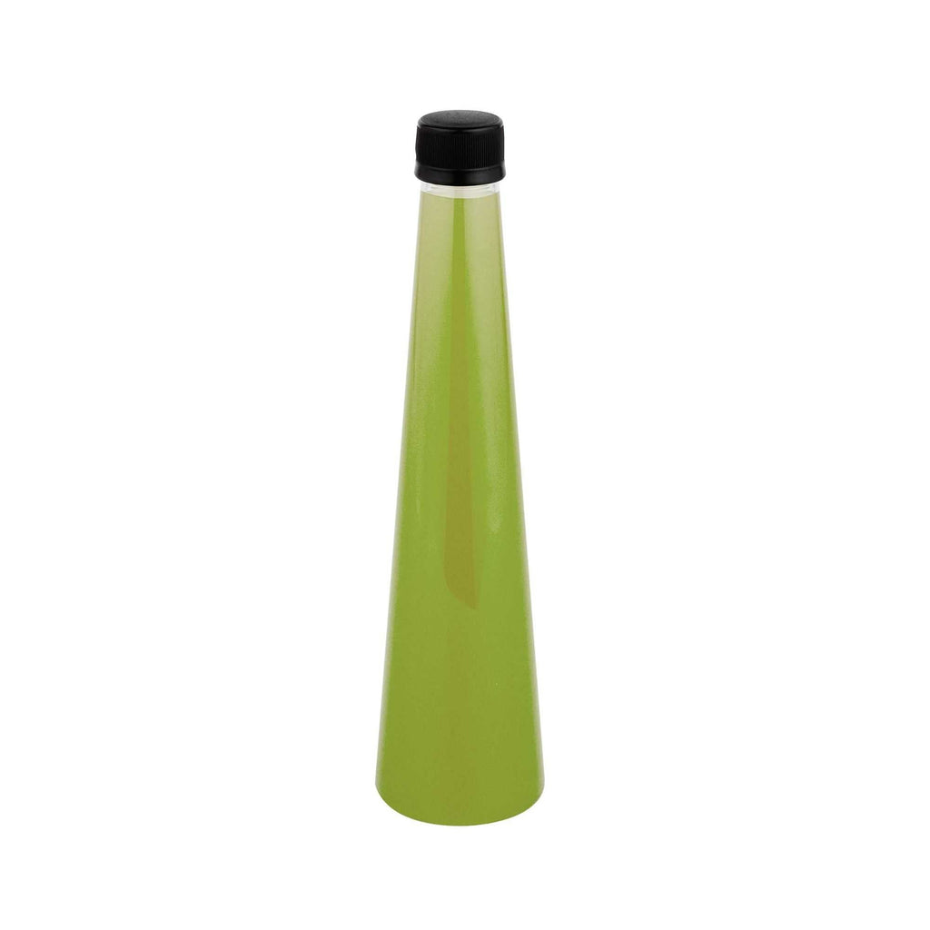 Bottle Tek 12 oz Round Clear PET Juice Bottle - with Cap - 2 1/2" x 2 1/2" x 9 3/4" - 100 count box