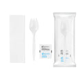 Chef 101 White Plastic Spork - with Napkin and Salt / Pepper Packets, Medium Weight, Wrapped - 5 1/4" - 250 count box