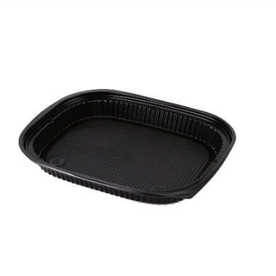 Chef 101 59 oz Rectangle Black Plastic Food Container - Microwavable - 13 1/2" x 9 1/2" x 1 1/2" - 20 count box