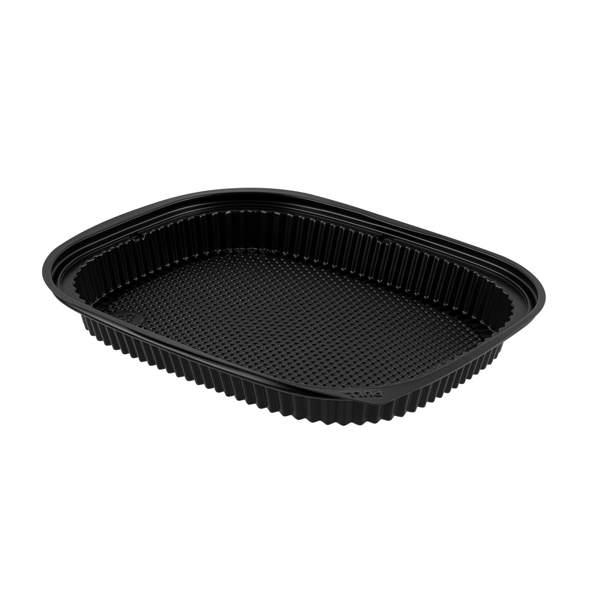 Chef 101 59 oz Rectangle Black Plastic Food Container - Microwavable - 13 1/2" x 9 1/2" x 1 1/2" - 20 count box