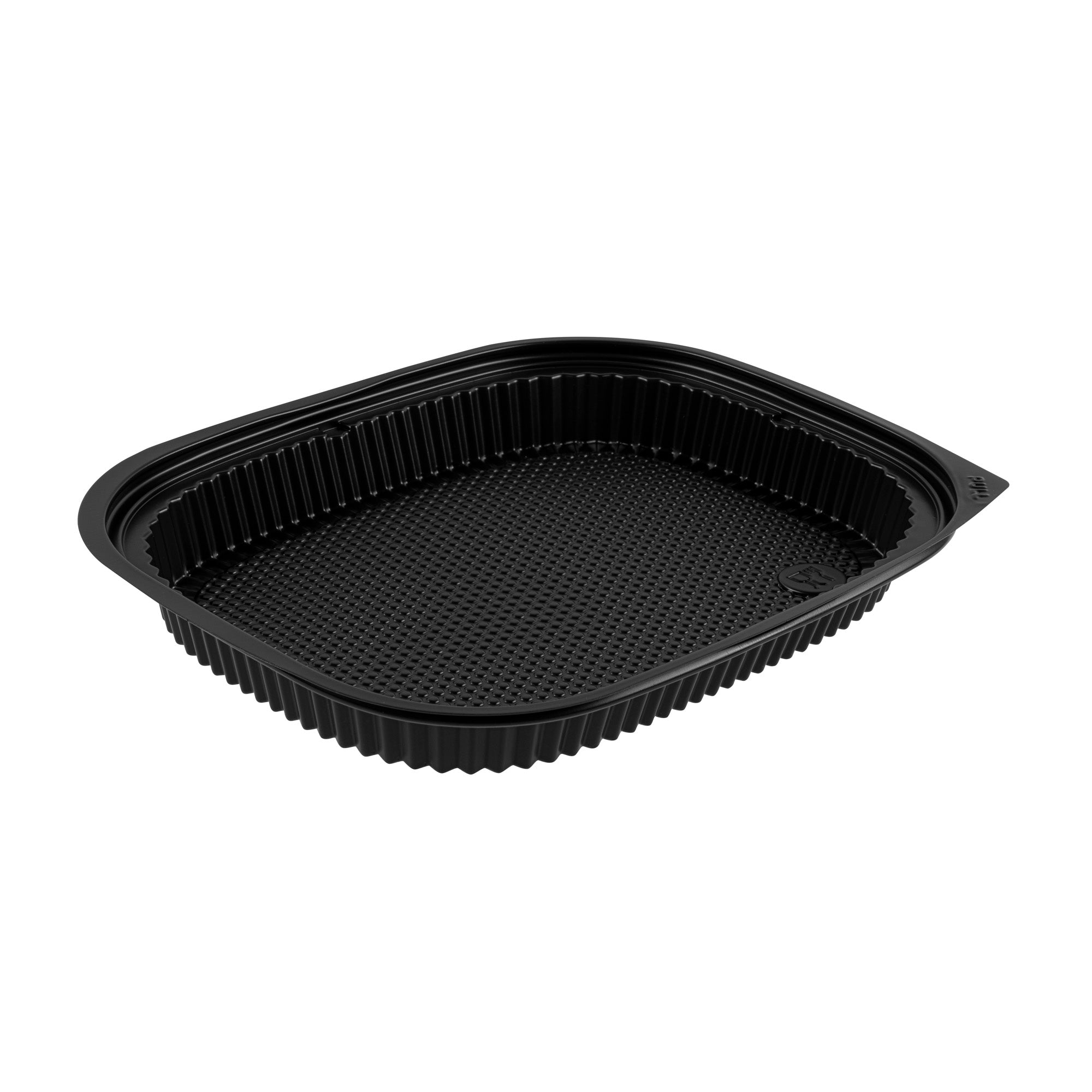Chef 101 59 oz Rectangle Black Plastic Food Container - Microwavable - 13 1/2" x 9 1/2" x 1 1/2" - 100 count box