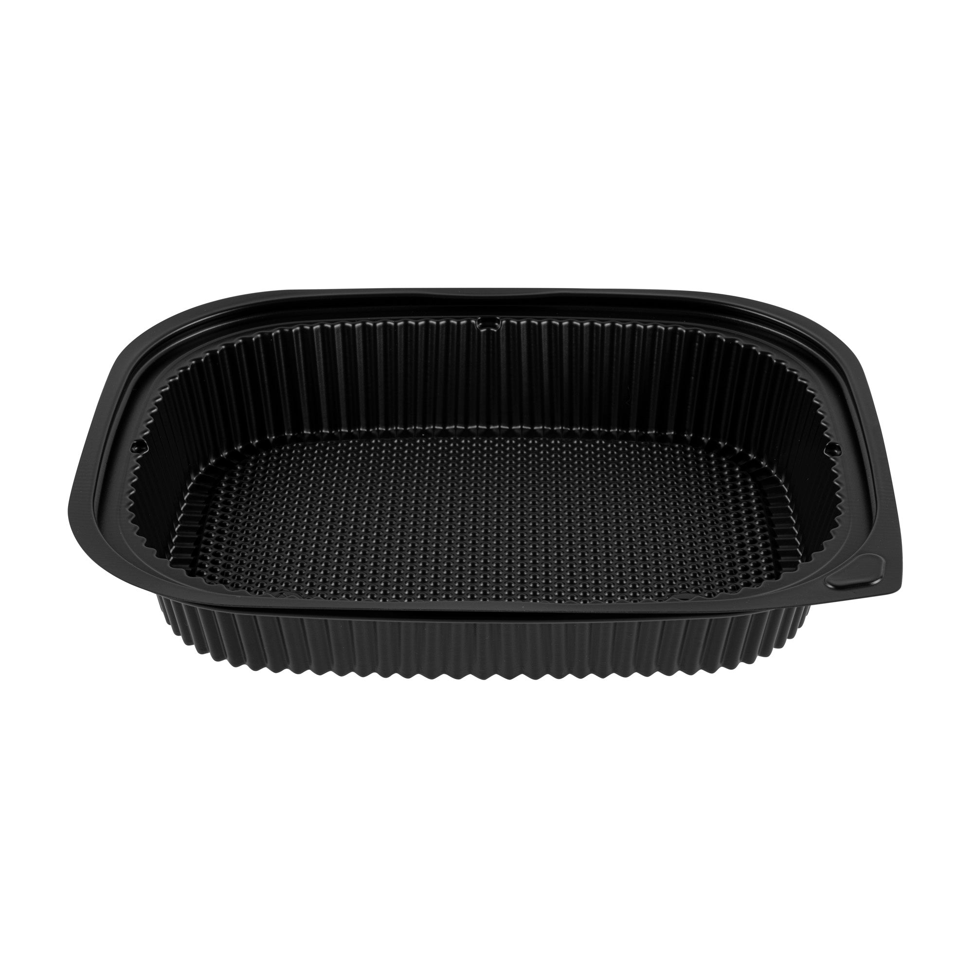 Chef 101 88 oz Rectangle Black Plastic Food Container - Microwavable - 13 1/2" x 9 1/2" x 2 1/4" - 20 count box