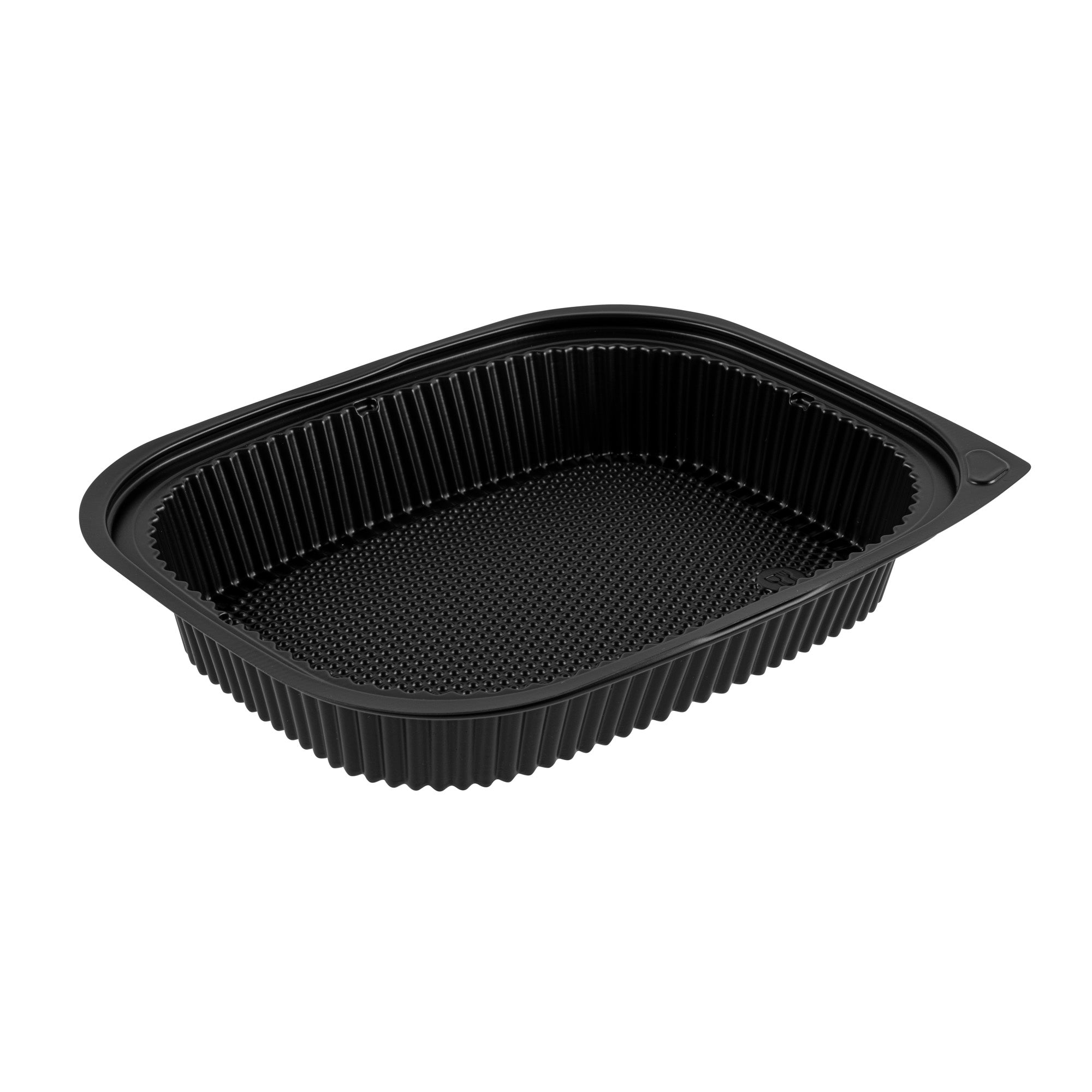 Chef 101 88 oz Rectangle Black Plastic Food Container - Microwavable - 13 1/2" x 9 1/2" x 2 1/4" - 20 count box
