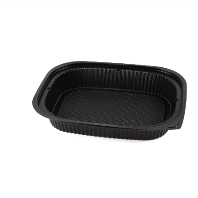 Chef 101 88 oz Rectangle Black Plastic Food Container - Microwavable - 13 1/2" x 9 1/2" x 2 1/4" - 100 count box