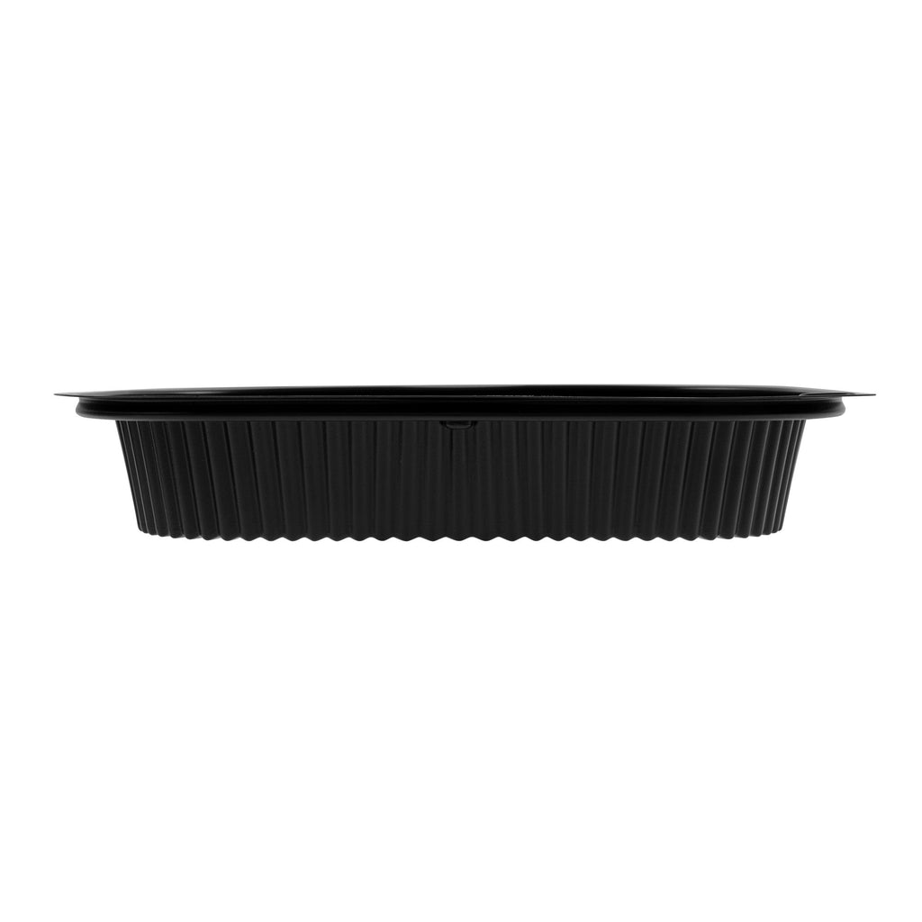 Chef 101 88 oz Rectangle Black Plastic Food Container - Microwavable - 13 1/2" x 9 1/2" x 2 1/4" - 100 count box