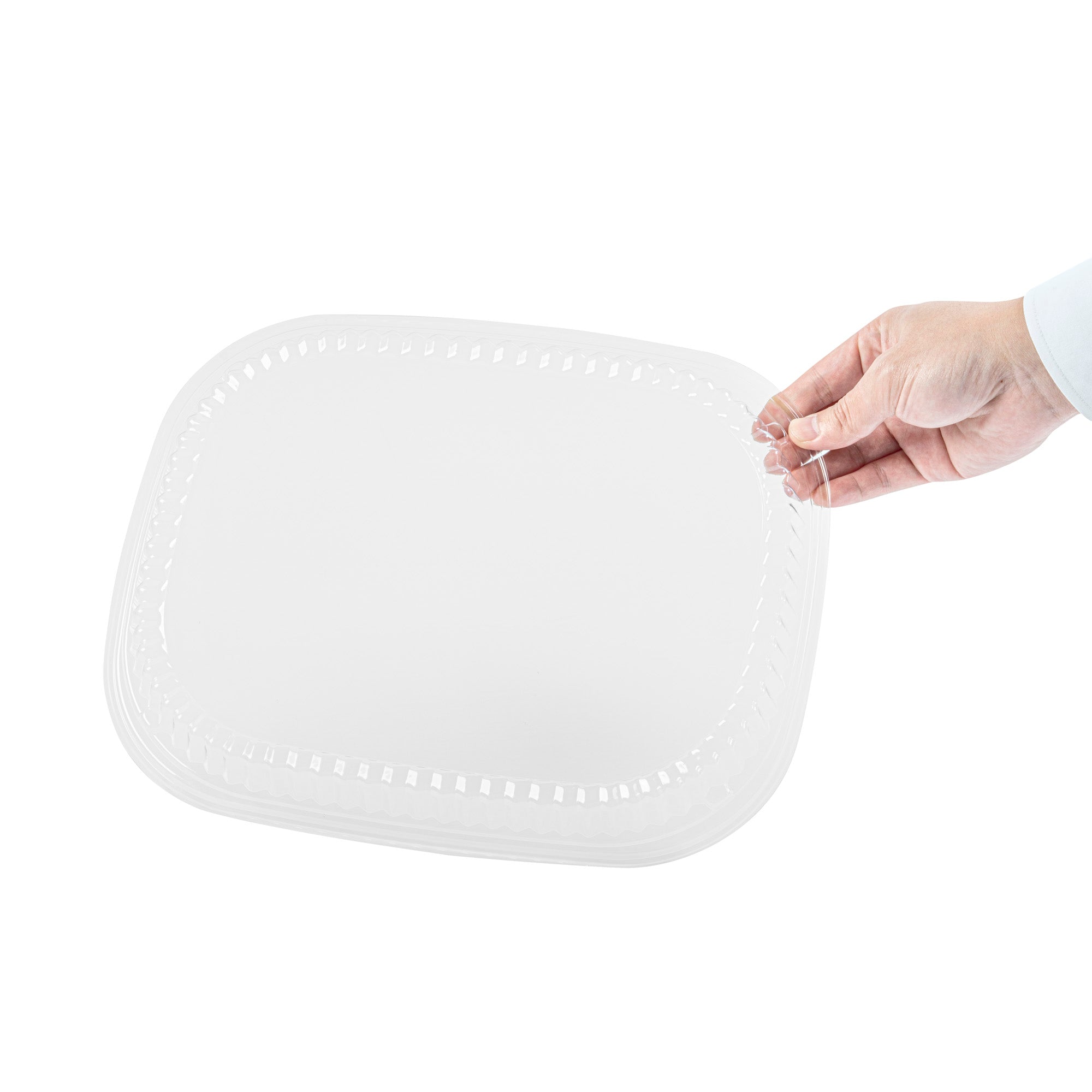 Chef 101 Rectangle Clear Plastic Lid - Microwavable, Fits 59 oz & 88 oz Food Containers - 13 1/2" x 9 1/2" x 1" - 20 count box