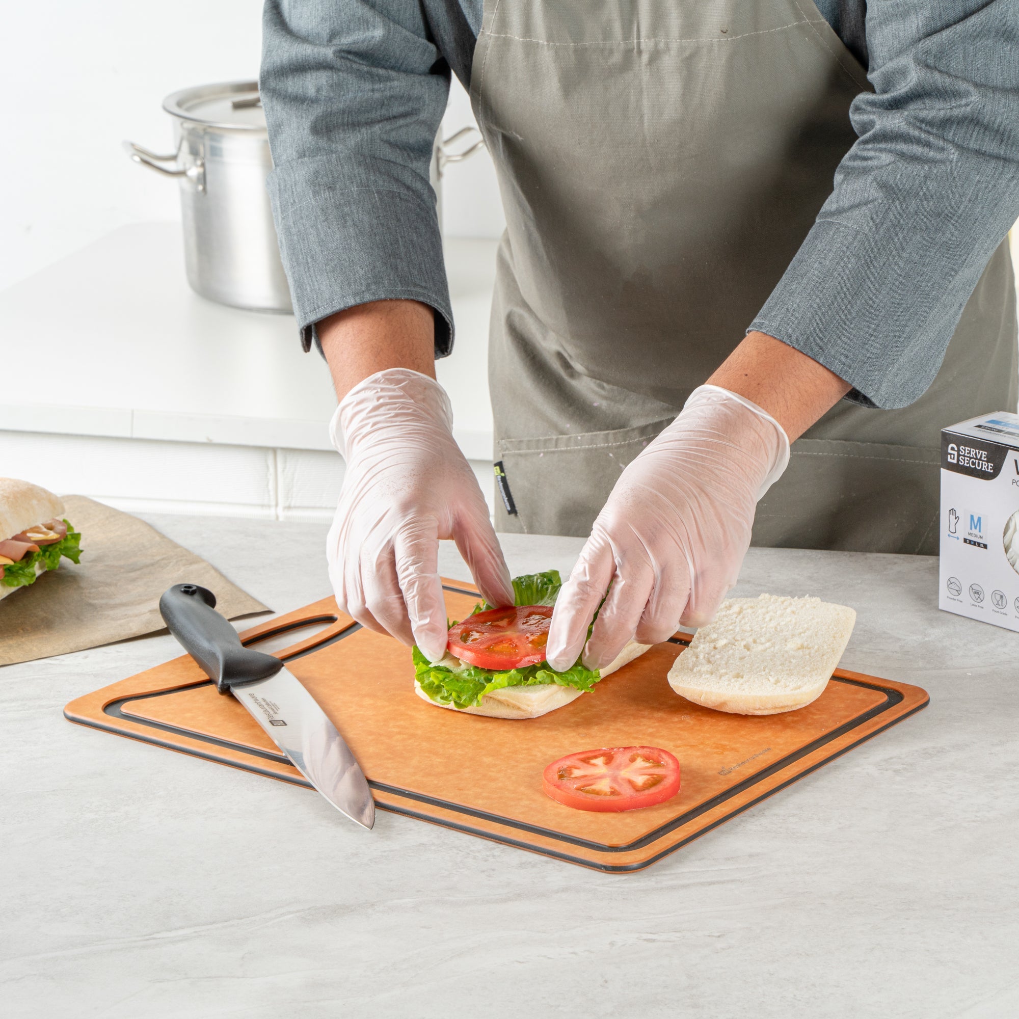 Serve Secure Clear Medium Vinyl Gloves - Powder-Free, Latex-Free - 9" x 3 3/4" - 1000 count box