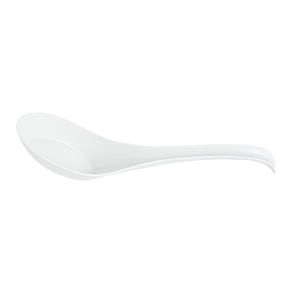 Chef 101 White Plastic Asian Soup Spoon - 6 1/2" x 1 3/4" x 3 1/4" - 1000 count box