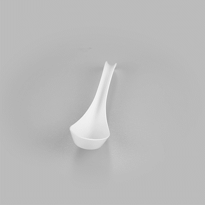 Chef 101 White Plastic Asian Soup Spoon - 6 1/2" x 1 3/4" x 3 1/4" - 100 count box