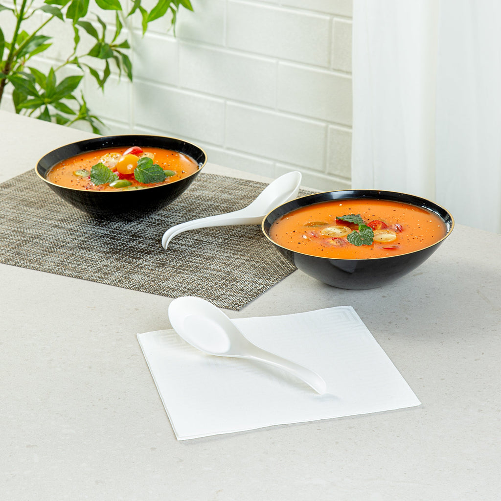 Chef 101 White Plastic Asian Soup Spoon - 6 1/2" x 1 3/4" x 3 1/4" - 1000 count box