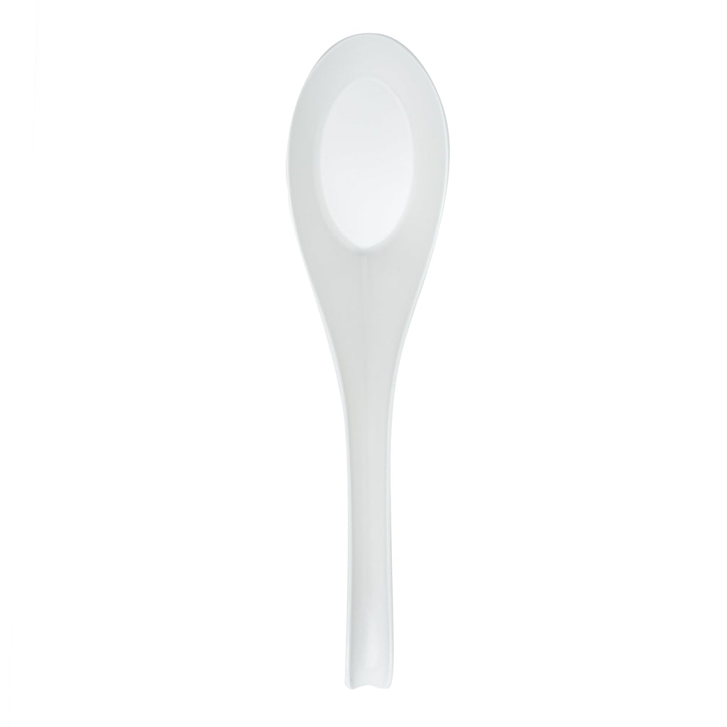 Chef 101 White Plastic Asian Soup Spoon - 6 1/2" x 1 3/4" x 3 1/4" - 1000 count box