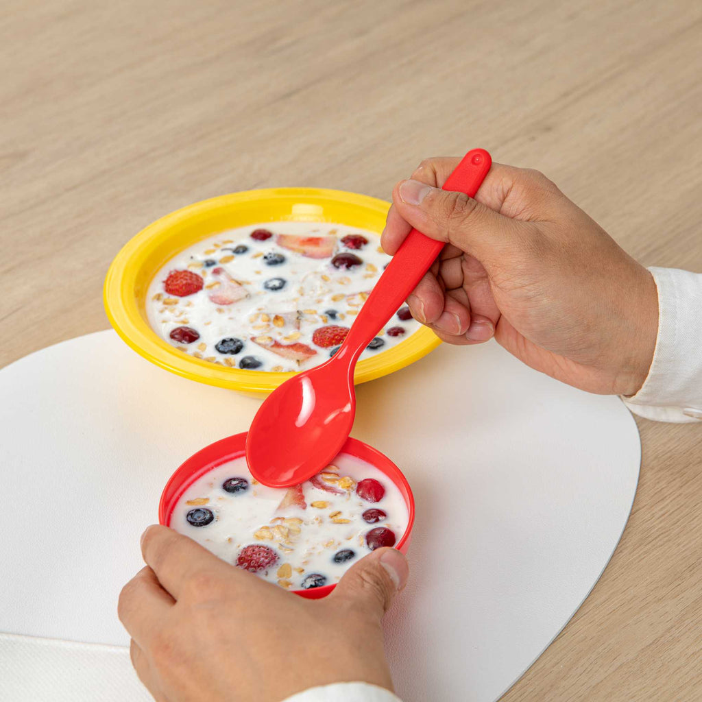 RW Kids Red Plastic Spoon - 6 3/4" x 1 1/4" - 10 count box