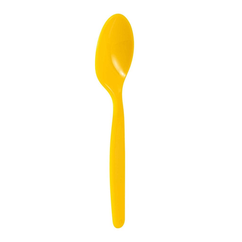 RW Kids Yellow Plastic Spoon - 6 3/4" x 1 1/4" - 10 count box