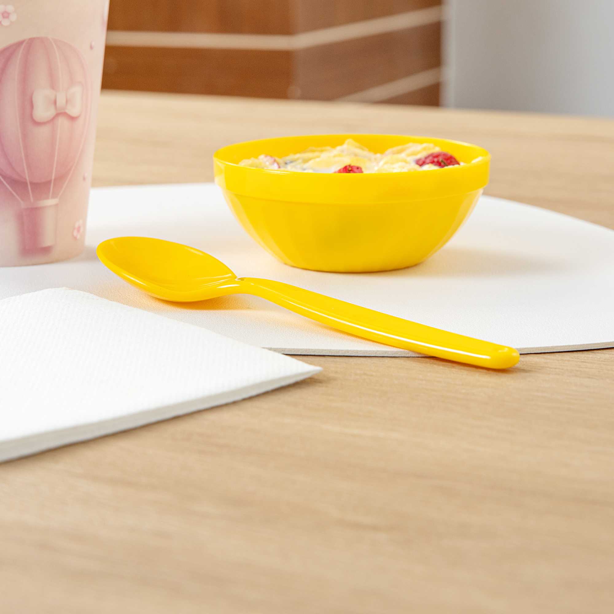 RW Kids Yellow Plastic Spoon - 6 3/4" x 1 1/4" - 10 count box
