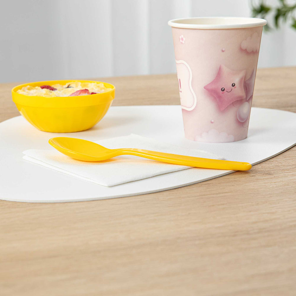 RW Kids Yellow Plastic Spoon - 6 3/4" x 1 1/4" - 10 count box