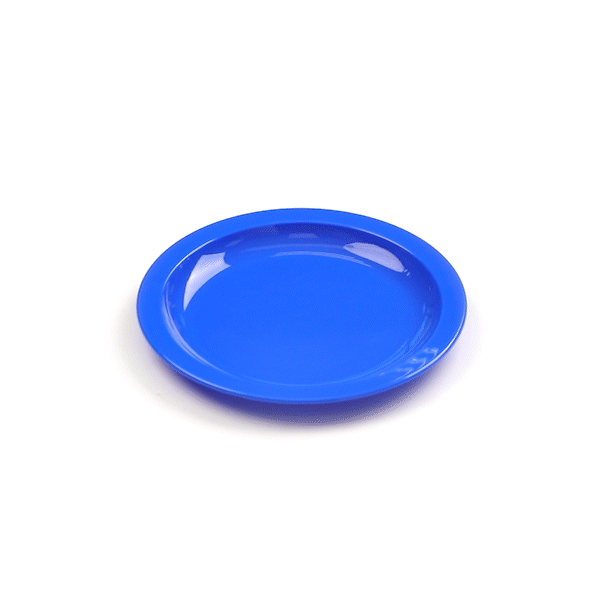 RW Kids Round Blue Plastic Plate - 6 3/4" x 6 3/4" - 10 count box