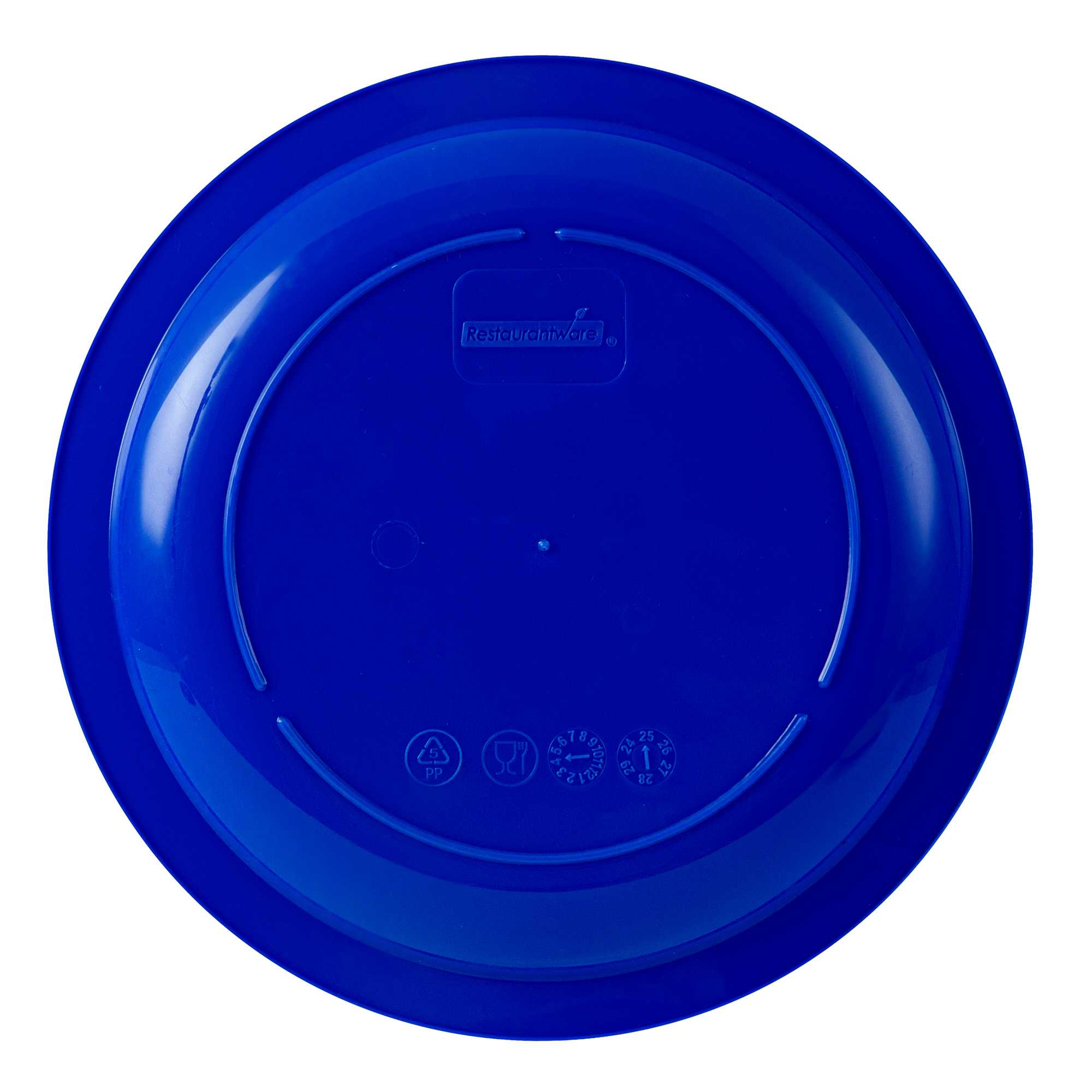 RW Kids Round Blue Plastic Plate - 6 3/4" x 6 3/4" - 10 count box