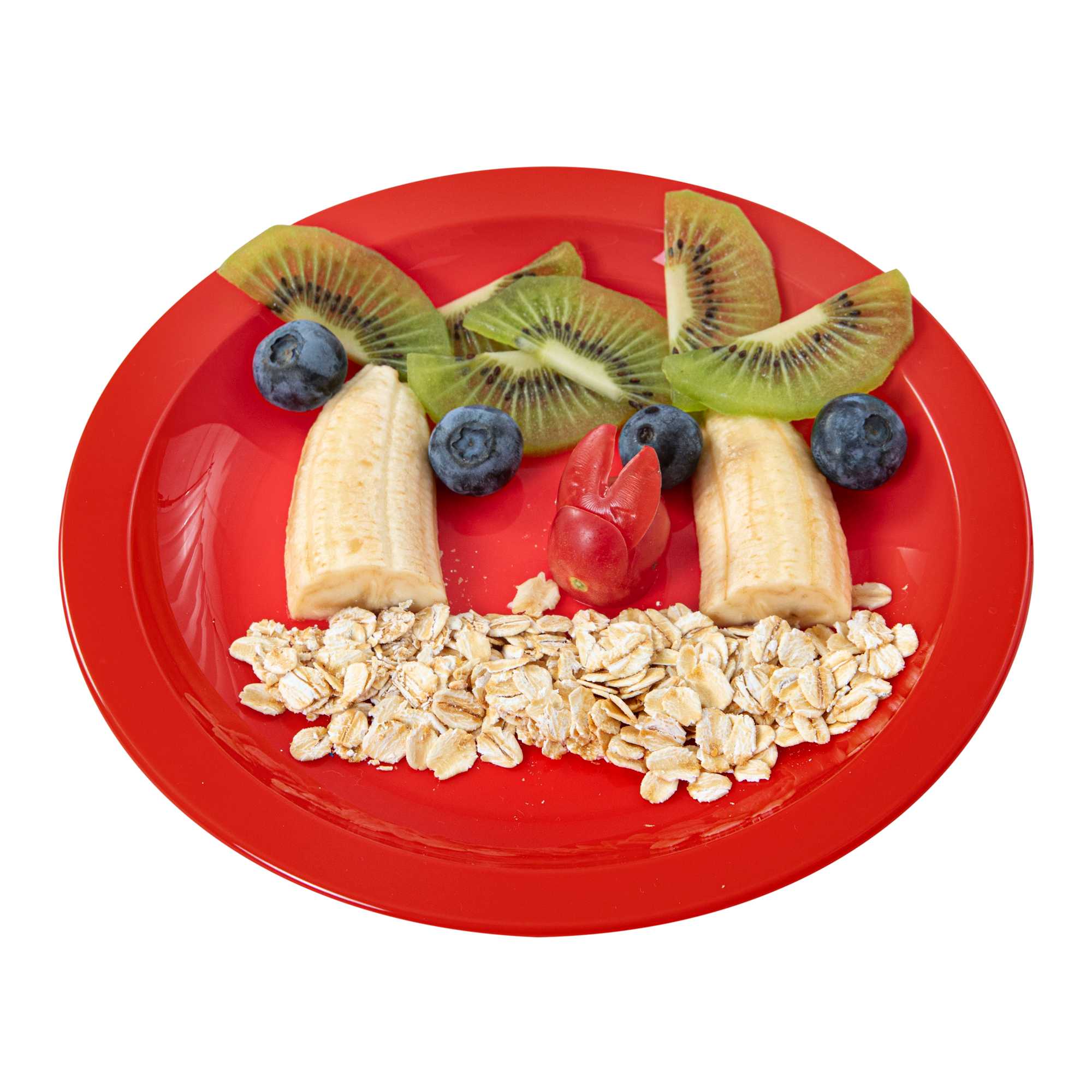 RW Kids Round Red Plastic Plate - 6 3/4" x 6 3/4" - 10 count box