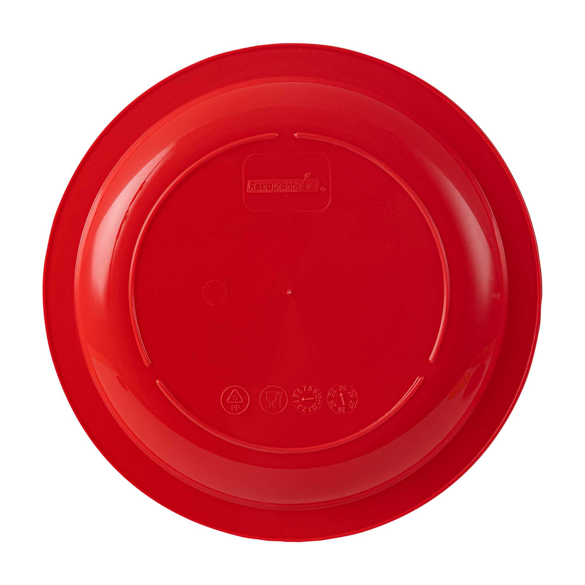RW Kids Round Red Plastic Plate - 6 3/4" x 6 3/4" - 10 count box