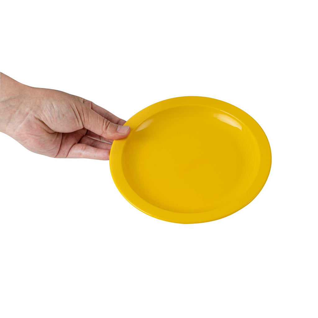 RW Kids Round Yellow Plastic Plate - 6 3/4" x 6 3/4" - 10 count box
