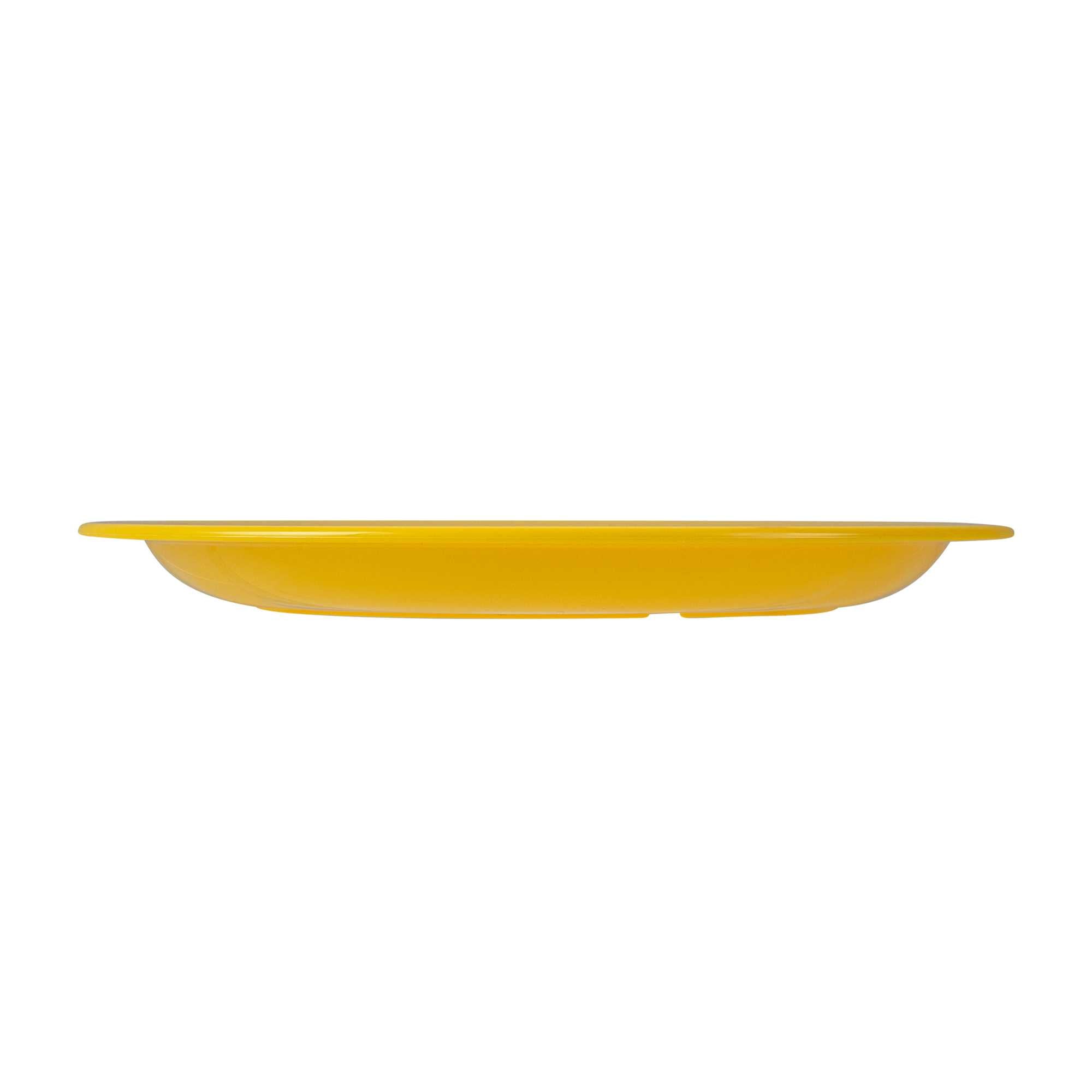 RW Kids Round Yellow Plastic Plate - 6 3/4" x 6 3/4" - 10 count box