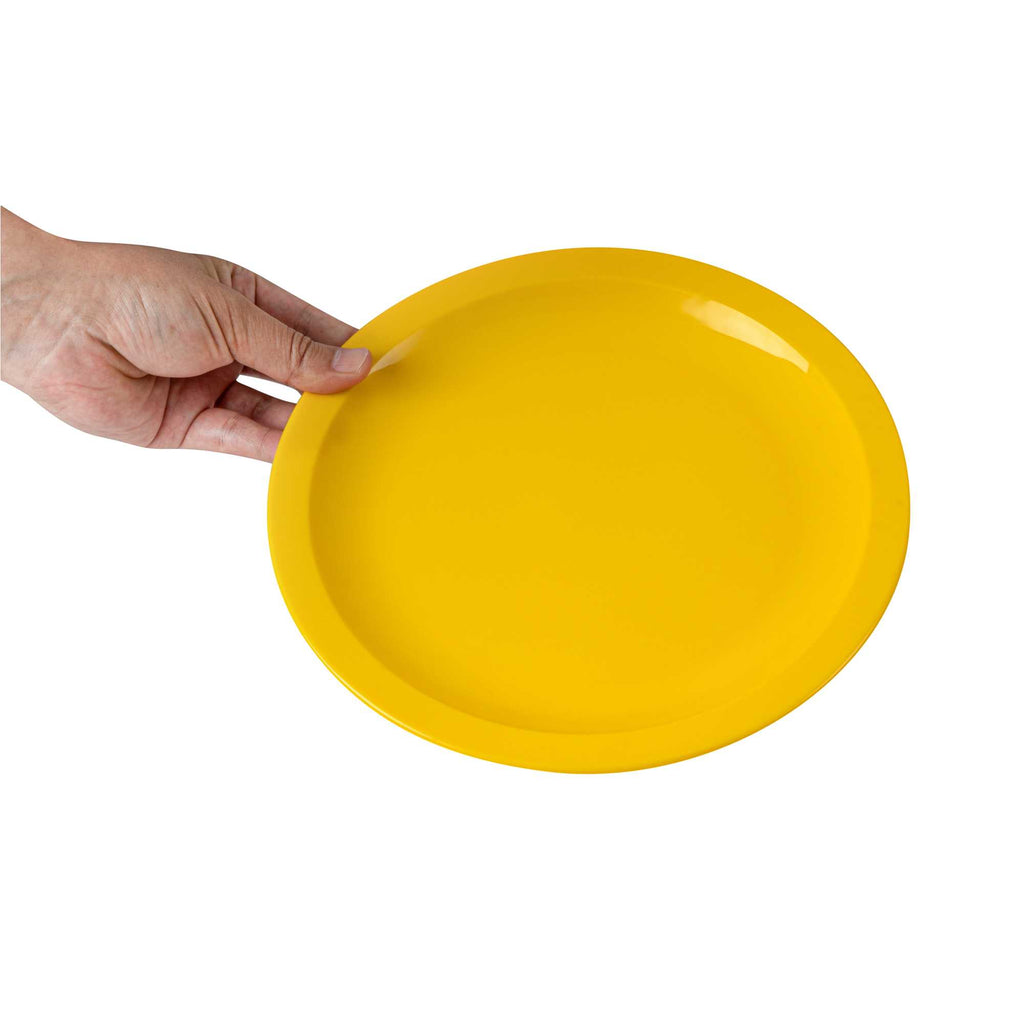 RW Kids Round Yellow Plastic Plate - 9" x 9" - 10 count box