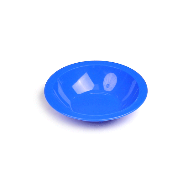RW Kids 14 oz Round Blue Plastic Bowl - 6 3/4" x 6 3/4" x 4 1/4" - 10 count box