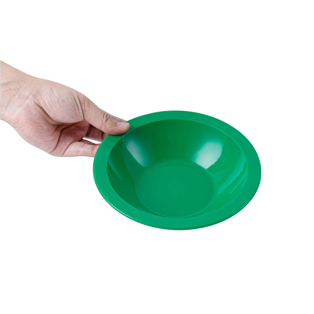 RW Kids 14 oz Round Green Plastic Bowl - 6 3/4" x 6 3/4" x 4 1/4" - 10 count box