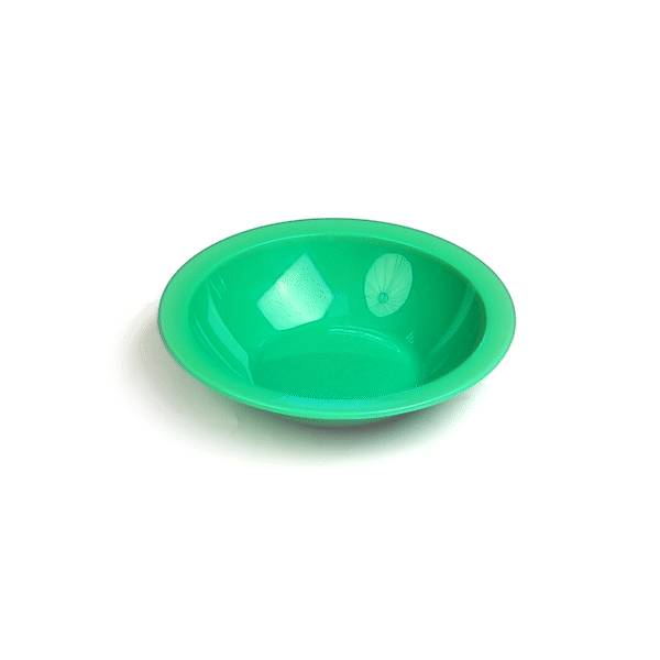 RW Kids 14 oz Round Green Plastic Bowl - 6 3/4" x 6 3/4" x 4 1/4" - 10 count box
