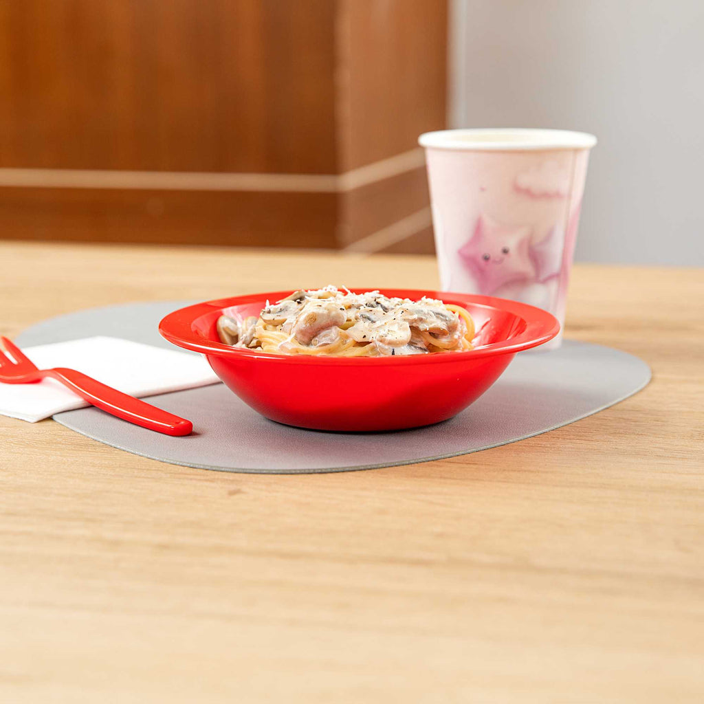 RW Kids 14 oz Round Red Plastic Bowl - 6 3/4" x 6 3/4" x 4 1/4" - 10 count box