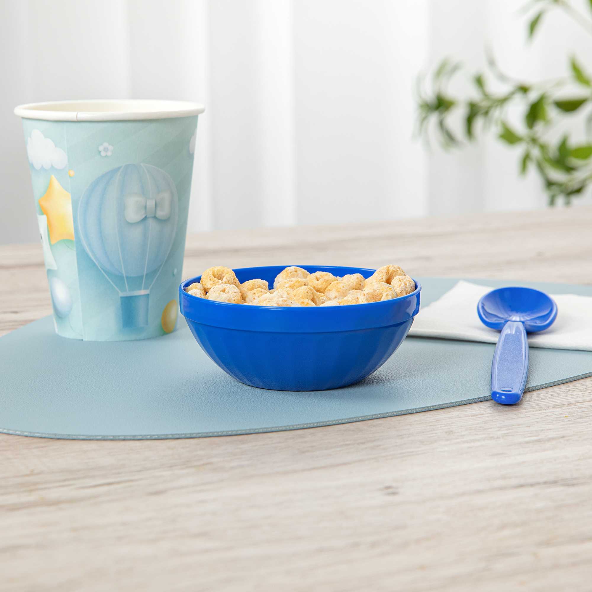 RW Kids 7 oz Round Blue Plastic Bowl - 4" x 4" x 7" - 10 count box